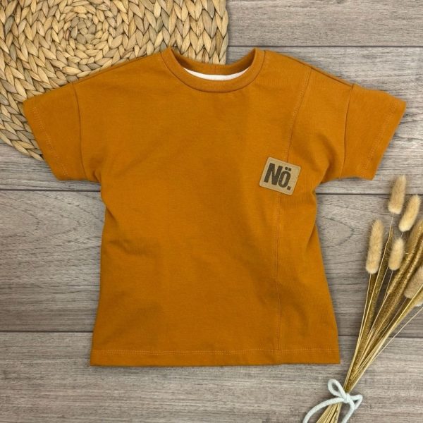 Handmade Kinderkleidung: Oversize T-Shirt für Babys & Kinder - bequem und mitwachsend; uni Farben Rost mit individueller Teilung; aus hochwertigen & langlebigen Stoffen